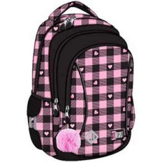 PLECAK 3-KOM.STRIGHT BP-26 PINK CHECKERED mkmp, Plecaki, Tekstylia