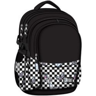 PLECAK 4-KOM.STRIGHT BP-01 CHESSBOARD BUTTERFLIES, Plecaki, Tekstylia