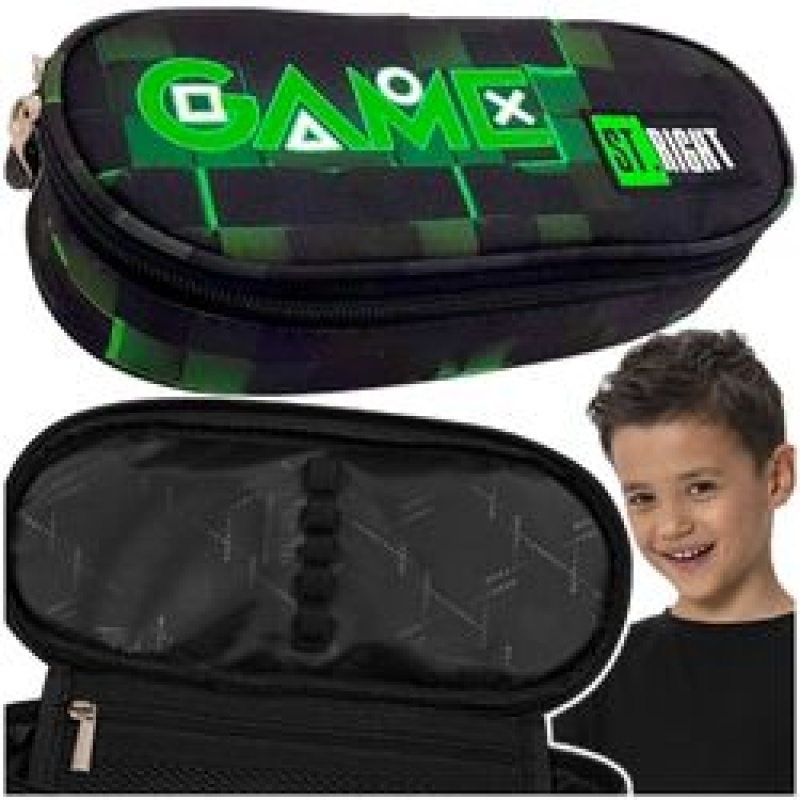 PIÓRNIK SASZETKA STRIGHT PC-01 GREEN GAME mkmp, Piórniki, Tekstylia