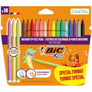 FLAMASTRY KID COULOR PASTEL A18 +3, Flamastry, Plastyka