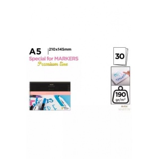 Blok do markerów Artix A5 spirala 30 ark. 190gr/m2, Bloki, Zeszyty i bloki