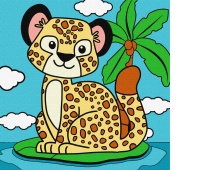 ZESTAW DO MALOW PO NUMERACH GEPARD 25X25CM, Zestawy kreatywne, Art. kreatywne