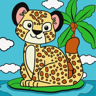 ZESTAW DO MALOW PO NUMERACH GEPARD 25X25CM, Zestawy kreatywne, Art. kreatywne
