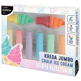 KREDA JUMBO LODY WŁOSKIE 8 KOL.KIDEA, Kredki ołówkowe, Plastyka