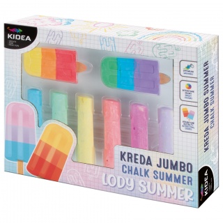 KREDA JUMBO SUMMER 8 KOL.KIDEA, Kredki ołówkowe, Plastyka