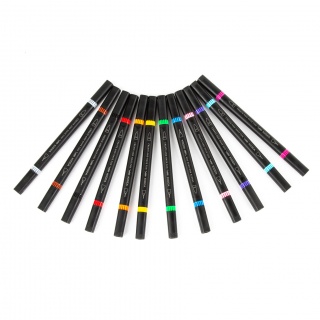 MARKERY BRUSH Z CIENKOPISEM 12 KOL.KIDEA, Flamastry, Plastyka