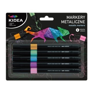 MARKERY METALICZNE 5 KOL.KIDEA, Flamastry, Plastyka
