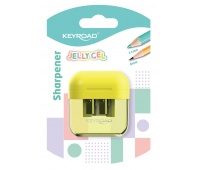 Temperówka plastikowa KEYROAD Jelly Gel, podwójna, blister, transparentna, Temperówki, Artykuły do pisania i korygowania
