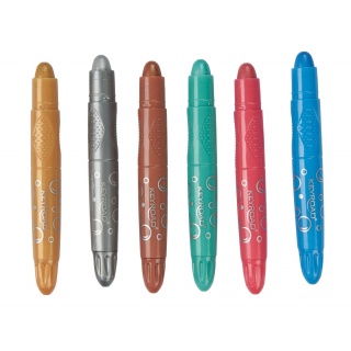 Kredki żelowe KEYROAD Metallic, 6 szt., mix kolorów metalicznych, Plastyka, Artykuły szkolne