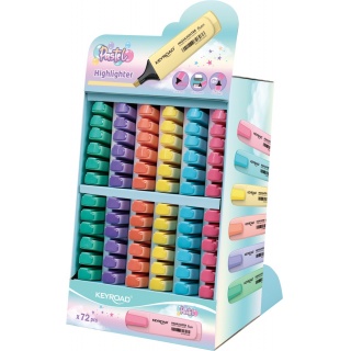 Zakreślacz KEYROAD Fluo, 72 szt., display, mix kolorów, Textmarkery, Artykuły do pisania i korygowania