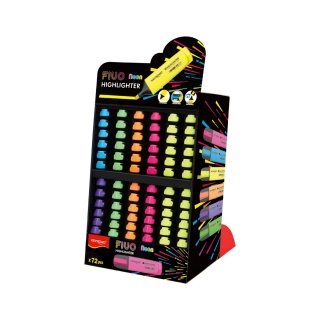 Zakreślacz KEYROAD Fluo, 72 szt., display, mix kolorów, Textmarkery, Artykuły do pisania i korygowania