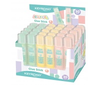 Klej w sztyfcie KEYROAD Jelly Gel, przezroczysty, 9g, display, mix kolorów, Kleje, Drobne akcesoria biurowe