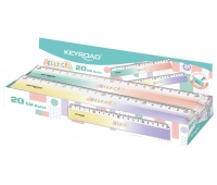 Linijka KEYROAD Jelly Gel, 20cm, display, mix kolorów, Linijki, ekierki, kątomierze, Artykuły szkolne