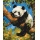 Malowanie po numerach BRUSHME, 40x50 cm, leniwa panda, 1 szt., w pudełku