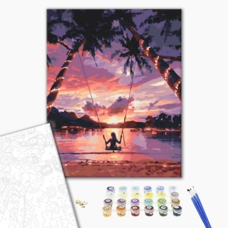 Malowanie po numerach BRUSHME, 40x50 cm, niebiańska satysfakcja, 1 szt., w pudełku, Produkty kreatywne, Artykuły szkolne