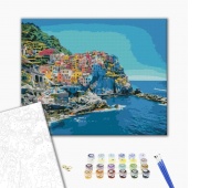 Malowanie po numerach BRUSHME, 40x50 cm, śródmorskie wybrzeże, 1 szt., w pudełku, Produkty kreatywne, Artykuły szkolne
