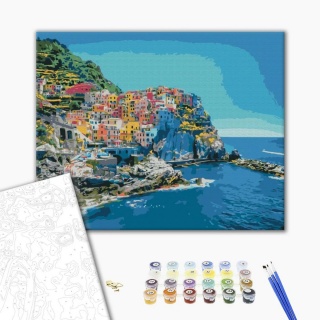 Malowanie po numerach BRUSHME, 40x50 cm, śródmorskie wybrzeże, 1 szt., w pudełku, Produkty kreatywne, Artykuły szkolne