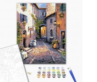 Malowanie po numerach BRUSHME, 40x50 cm, cicha ulica, 1 szt., w pudełku, Produkty kreatywne, Artykuły szkolne