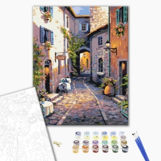 Malowanie po numerach BRUSHME, 40x50 cm, cicha ulica, 1 szt., w pudełku, Produkty kreatywne, Artykuły szkolne