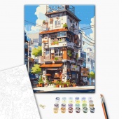 Malowanie po numerach BRUSHME, 40x50 cm, apartamenty w Tokio, 1 szt., w pudełku, Produkty kreatywne, Artykuły szkolne