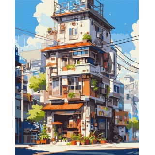 Malowanie po numerach BRUSHME, 40x50 cm, apartamenty w Tokio, 1 szt., w pudełku, Produkty kreatywne, Artykuły szkolne
