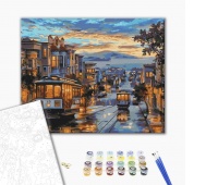 Malowanie po numerach BRUSHME, 40x50 cm, miasto w farbach deszczu, 1 szt., w pudełku, Produkty kreatywne, Artykuły szkolne