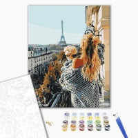 Malowanie po numerach BRUSHME, 40x50 cm, mademoiselle w Paryżu, 1 szt., w pudełku, Produkty kreatywne, Artykuły szkolne