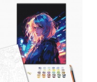 Malowanie po numerach BRUSHME, 40x50 cm, Cyberpunk, 1 szt., w pudełku, Produkty kreatywne, Artykuły szkolne