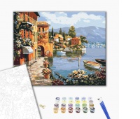 Malowanie po numerach BRUSHME, 40x50 cm, przytulne miasto nadmorskie, 1 szt., w pudełku, Produkty kreatywne, Artykuły szkolne