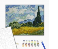 Malowanie po numerach BRUSHME, 40x50 cm, pole z zieloną pszenicą i cyprys, 1 szt., w pudełku, Produkty kreatywne, Artykuły szkolne