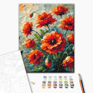 Malowanie po numerach BRUSHME, 40x50 cm, maki, 1 szt., w pudełku, Produkty kreatywne, Artykuły szkolne