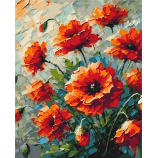 Malowanie po numerach BRUSHME, 40x50 cm, maki, 1 szt., w pudełku, Produkty kreatywne, Artykuły szkolne
