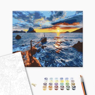 Malowanie po numerach BRUSHME, 40x50 cm, na zachodzie słońca, 1 szt., w pudełku, Produkty kreatywne, Artykuły szkolne