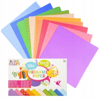 BLOK WZORZYSTYCH KARTEK DO ORIGAMI X50SZT., Papiery kreatywne, Papier