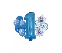 ZESTAW BALONÓW 12EL. 1 URODZINY CHŁOPIEC, Balony, Art. na okazje i przyjęcia