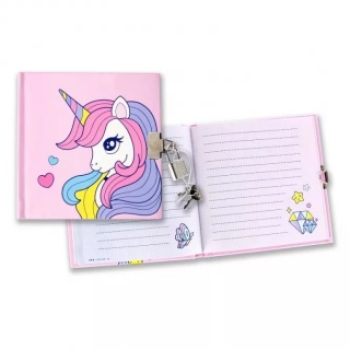 PAMIĘTNIK ZAMYKANY 135X135 UNICORN 6722, Pamiętniki, Zeszyty i bloki