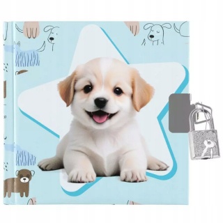 PAMIĘTNIK ZAMYKANY 135X135 CUTIES DOGGY 6791, Pamiętniki, Zeszyty i bloki