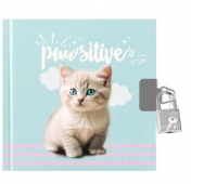 PAMIĘTNIK ZAMYKANY 135X135 CUTIES KITTY 86777, Pamiętniki, Zeszyty i bloki