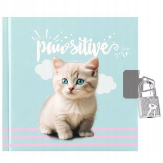 PAMIĘTNIK ZAMYKANY 135X135 CUTIES KITTY 86777, Pamiętniki, Zeszyty i bloki