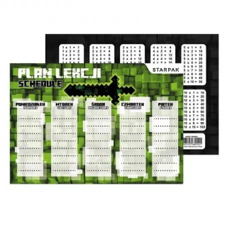 PLAN LEKCJI + TABLICZKA MNOŻENIA A5 PIXEL /25/, Okładki i dodatki, Zeszyty i bloki