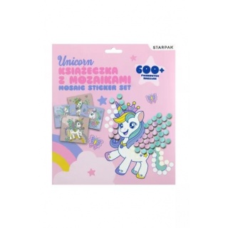 KSIĄŻECZKA Z MOZAIKAMI UNICORN 9786, Zestawy kreatywne, Art. kreatywne