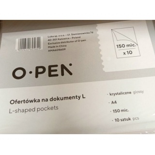 OBWOLUTA (KOSZULKA) L A4 150mic/10szt/, Koszulki i obwoluty, Organizacja dokumentów