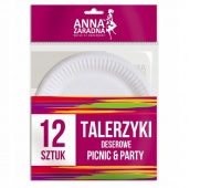AZ TALERZE PAPIEROWE OKRĄGŁE 18cm.12szt