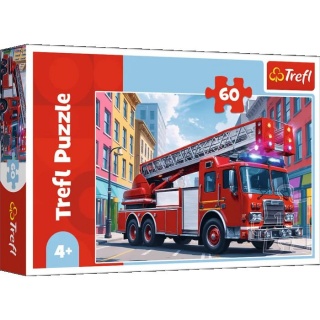 Puzzle 60 - Wóz strażacki !!, 60 elementów, Puzzle