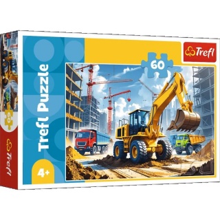 Puzzle 60 - Traktor koparko - ładowarka !!, 60 elementów, Puzzle