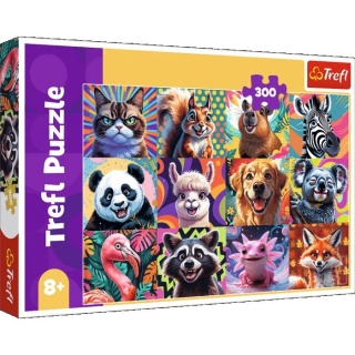 Puzzle 300 - Zabawne portrety zwierząt !!, 300 elementów, Puzzle