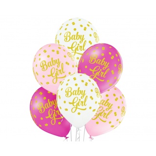 BALONY D11 Baby Girl Dots 1C5S 6szt., Balony, Art. na okazje i przyjęcia