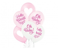 BALONY D11 Baby Girl 1C2S 6szt., Balony, Art. na okazje i przyjęcia