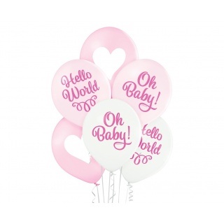 BALONY D11 Baby Girl 1C2S 6szt., Balony, Art. na okazje i przyjęcia