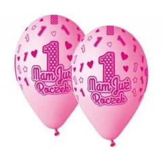 BALONY PREMIUM HEL MAM JUŻ ROCZEK 13" RÓŻOWE /5/, Balony, Art. na okazje i przyjęcia